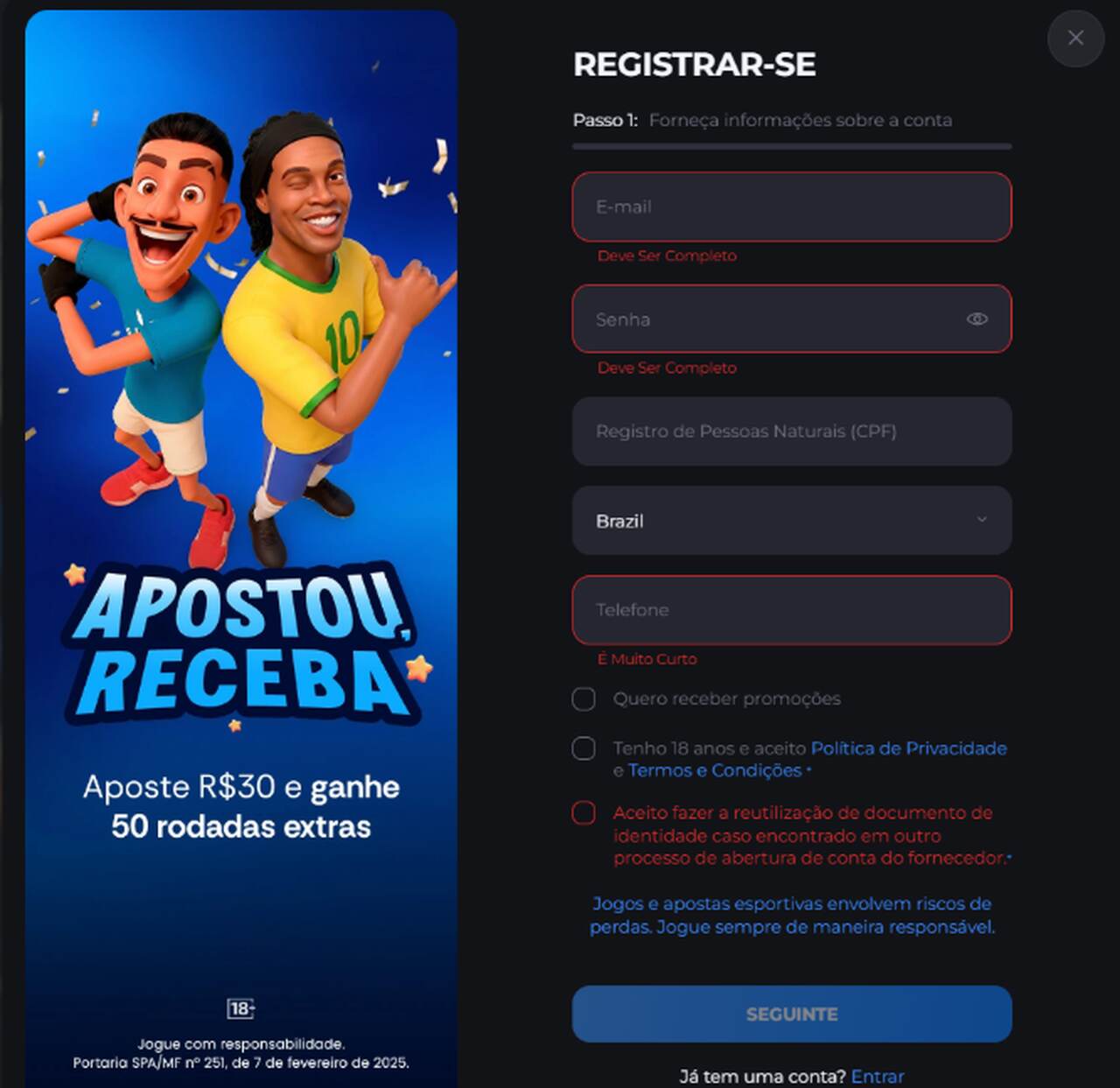 cadastrar receba_
